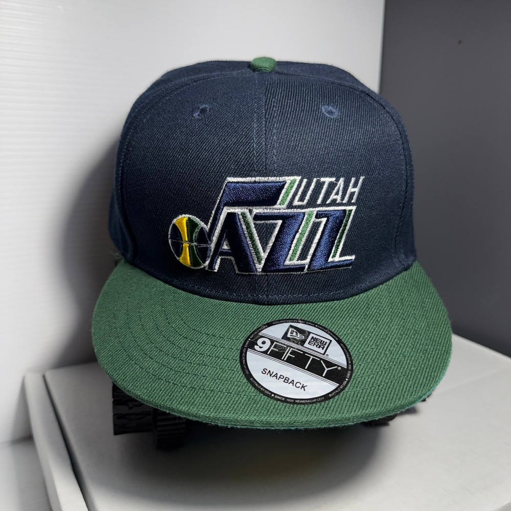 New Era 9FIFTY Utah Jazz Hardwood Classics Snapback Hat Navy Green NBA Cap